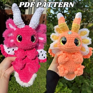 Aurora the Axolotl Dragon / PDF Pattern / Crochet, Amigurumi, Beginner, Mythical Creature - Etsy