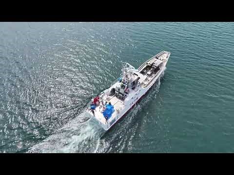 【ドローン映像】気仙沼第一号！80GT型軽合金製かつお一本つり漁船 海上公試運転