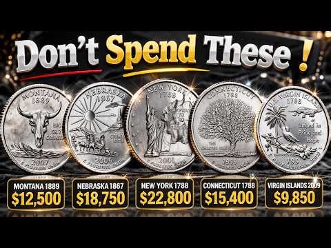 Most Valuable State Quarters Worth Thousands? 💰 Don’t Spend These USA Quarter Dollar Coins!