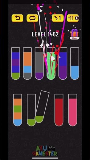 Water Sort Puzzle Level 1462 is a COLOR MAZE! 🌈 Find Your Way Out #shorts