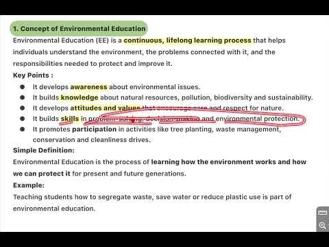 Concept of Environmental Education | BPED Paper 103