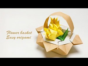 How to Make an Origami Paper Flower Basket | Origami with Josie