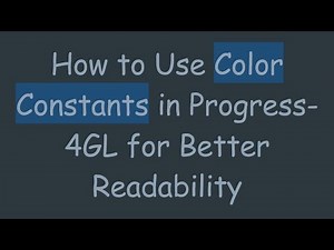 How to Use Color Constants in Progress-4GL for Better Readability