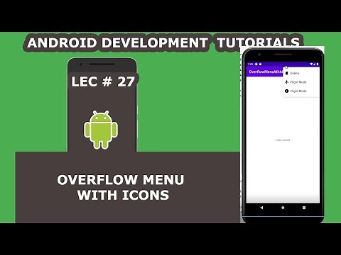 Overflow Menu With Icon in Android App | 27 | Android Development Tutorial for Beginners