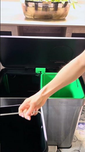 GreenGrin by Cesun – Dual Compartment Recycling Trash Can | 16 Gallon Stainless Steel Bin