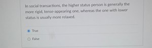 In social transactions, the higher status person is generally t... | Filo