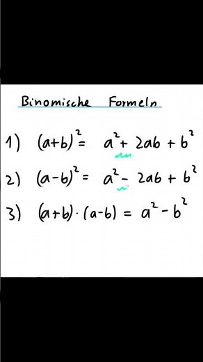 Thema der Woche: Binomische Formeln