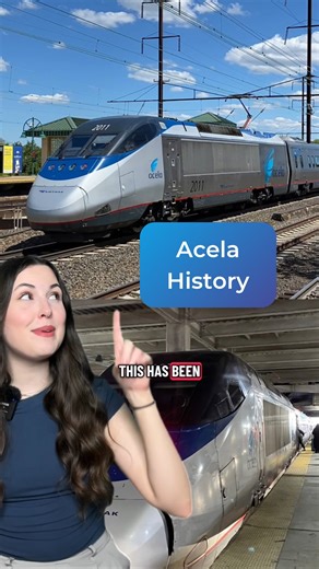 Abbie ✈️ on Instagram: "Here’s a little 90 second history of America’s fastest train: the Acela! I was fortunate to get to take the NextGen Acela earlier this month so make sure you check out my video on that 🫶🏻 #NextGenAcela #Amtrak #HighSpeedRail #AcelaLaunch #NortheastCorridor #BulletTrain #TrainTravel #railwayengineering #americanrail #railfan"