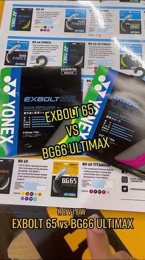 Perbandingan Senar Yonex Exbolt 65 dan BG66 Ultimax