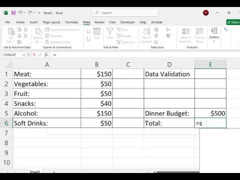 Accepting Only Values (Using Excel)