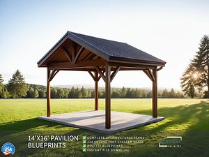 Pavilion Plans 14x16 for DIY Construction and Permit - Etsy
