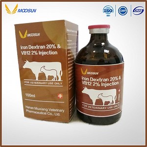 [Hot Item] Iron Dextran 20% & Vb12 2% Injection for Iron Deficiency Anemia in Pig, Foal, Calf, Dog, Lamb and Enhances Immunity.