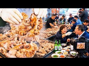 하루 돼지 200마리 순삭?! 만원에 소주까지? 3시간 초벌 돼지부속 무한리필 / Amazing Best 2 pork parts cooking / korean street food