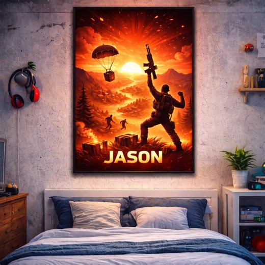 Personalized Battle Royale Gamer Name Poster – Custom Kids Room Art (digital Download) - Etsy