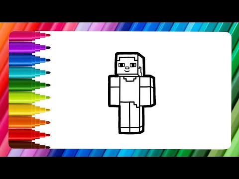 Como Dibuja y colorear Minecraft Kawaii Fácil⛏️⛏️⛏️ Dibujos Para Principiantes ❤️ Dibujos Para Niños