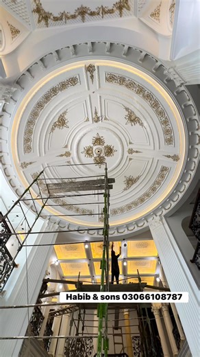 #EntranceLobby #LobbyCeilingDesign #LuxuryCeiling #ModernInteriors #HouseMoulding #InteriorDesign #CeilingArt #LuxuryHomes | False Ceiling Design