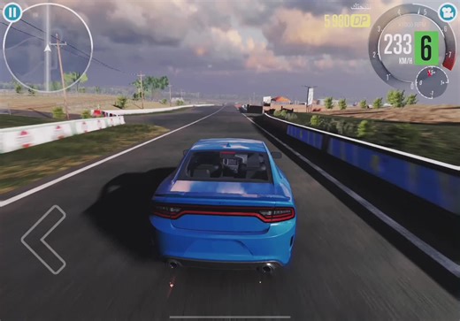 Blue Sports Car Drifting and Speeding on Racetrack