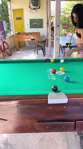 Pool Game Skills Showcase on Outdoor Patio