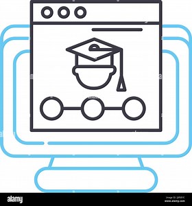 online course line icon, outline symbol, vector illustration, concept sign Stock Vector Image & Art - Alamy