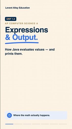 AP CSA 1.3 — Expressions & Output Explained #shorts #apcsa #apcomputerscience