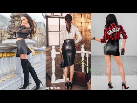Beautiful Leather Skirts With Killer Heels & High Heels Ideas 💡