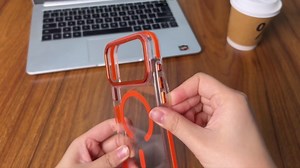 Strong Magnetic for iPhone 17 Pro case with camera lens protector [10Ft Military-Grade Protection] Compatible with fit MagSafe Shockproof Slim Thin Cover case for iPhone 17 Pro 6.3 inch, Clear Orange