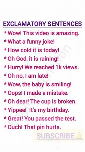 👉 Exclamatory Sentences| English Grammar made easy.