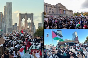 7,000 pro-Palestinian protesters take over Brooklyn Bridge, call for elimination of Jewish state: ‘By any means’