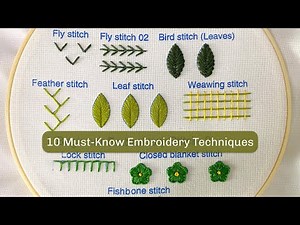 Basic Embroidery Stitches Tutorial | A Must-Learn Step-by-Step Guide for Beginners!