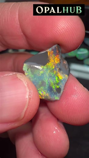 🌈 Dark Opal Rough Rub – Broad Face, Densely Packed Colour | Lightning Ridge