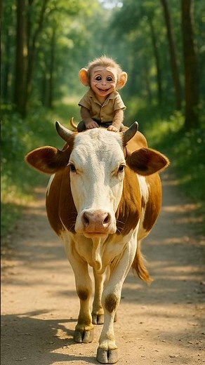 Baby Monkey Rio 🐒 Loses Everything… Until a Cow Saves Him 😭✨