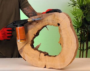 Stylish table created with wood and epoxy!: | Green Bean