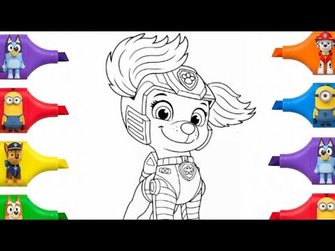 How to Draw Paw Patrol Easy Step by Step for Kids | Cartoon Drawing Tutorial