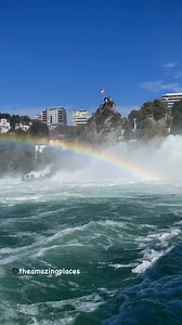 33K views · 1.2K reactions | Rhine Falls, the most spectacular waterfall in central Europe, on the upper Rhine River just below Schaffhausen in northern Switzerland. The total fall of the cataract, including the rapids, is about 100 feet (30 meters), the width 492 feet (150 meters). #travelblogger #rheinfall #switzerland #visitswitzerland #schweiz #suisse #waterfall #rainbow | The amazing places | Facebook