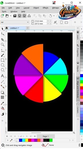 How to Create a Colorful Wheel Design in CorelDRAW | Step-by-Step Graphic Design Tutorial #shorts