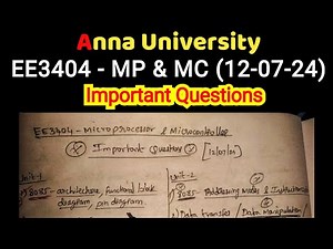 ee3404 - Microprocessor & microcontroller | important questions | exam - 12-07-24 | anna university