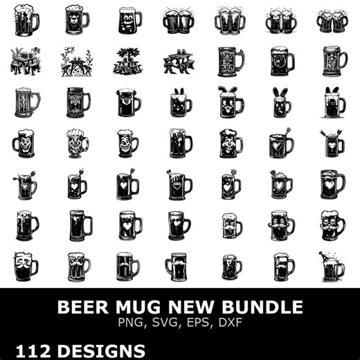 Beer Mug NEW Digital Clipart Bundle Svg Png Eps Dxf for Cricut Cutting Files Graphic Art DIY Projects - Etsy