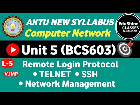Computer Network BCS603 | Unit-5 | L-5 | Remote Login Protocol | TELNET & SSH Remote Login Protocol