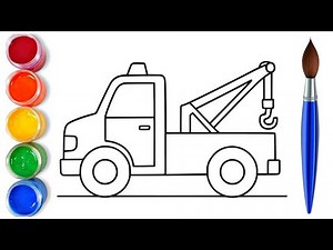 How to draw easy cute tow truck | easy drawing step by step