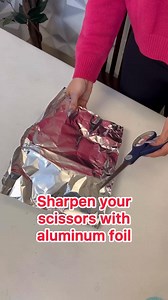 Sharpen your scissors the easy way #hack #reels #reelsfb This original video was produced by Network Media and Colleen Finazzo. | Shortcut Shenanigans