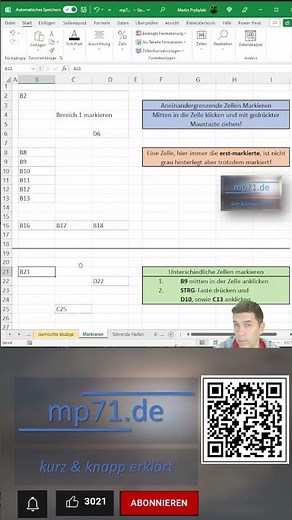 Excel: Zellen Mehrfach-Auswahl & Bereiche markieren