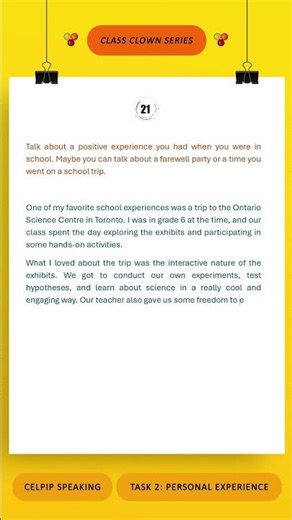 CELPIP Speaking Task 2 #celpipspeaking #english