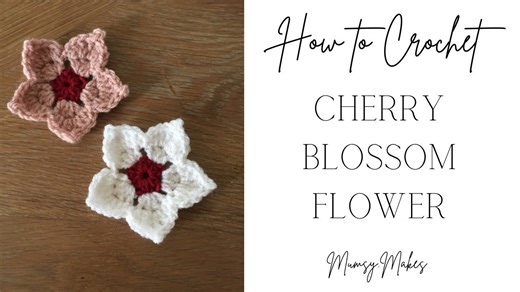 Crochet cherry blossom flower tutorial easy flower pattern
