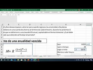Matemáticas Financieras: Monto de una anualidad vencida con fórmula y funciones financieras en Excel