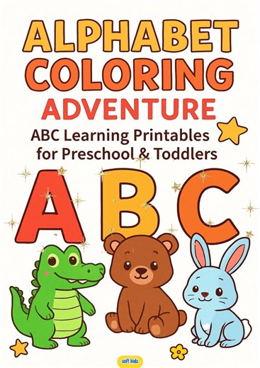 Alphabet Worksheets for Kids | ABC Learning Printables for Preschool & Toddlers |digital Download - Etsy