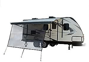 Expedition Eevelle RV Awning Sun Shade - Black Mesh Screen UV Sun Blocker - UV Blocking Canopy Awning for Motorhome Camping Trailer Patio (6' x 14')