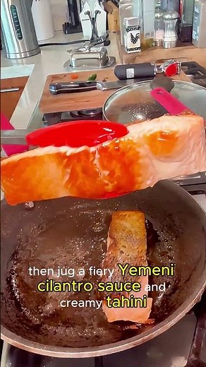 Levantine Spiced Salmon: Ginger-Tomato Salmon with Zhug & Tahini