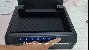 Biometric Gun Safe for 2 Pistols, Quick-Access Pistol Safe Firearm Safety Device with Fingerprint /USB Charging Port, Smart Handgun Safe Gun Lock Box for Home Travel Bedside Nightstand Car FLAT