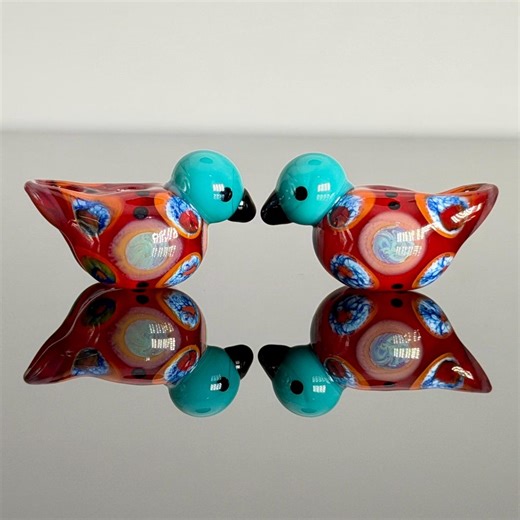 Handmade Lampwork Bird Bead Pair – Unique Glass Design - Etsy