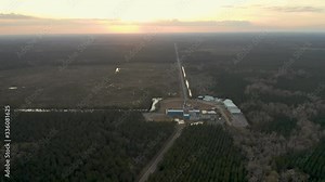 Aerial of the Laser Interferometer Gravitational-Wave Observatory (LIGO) in Livingston Stock Video